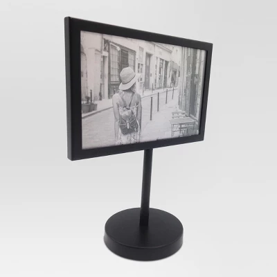 4" X 6" Modern Standing Single Picture Frame Black - Threshold™: Metal, Tabletop Display, Glass Glazing 1 4" X 6" Modern Standing Single Picture Frame Black - Threshold™: Metal, Tabletop Display, Glass Glazing