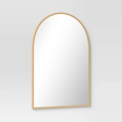 20" X 30" Arched Metal Wall Mirror Brass - Threshold™ 2 20" X 30" Arched Metal Wall Mirror Brass - Threshold™ - Image 2