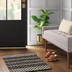 2'x3' Handloom Mixed Fibre Rug Black/White - Threshold™