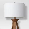 60"x16" Tripod Floor Lamp Oak Tone Wooden Finish - Threshold™: Elegant Standing Lighting, 3-Way Switch, UL Listed